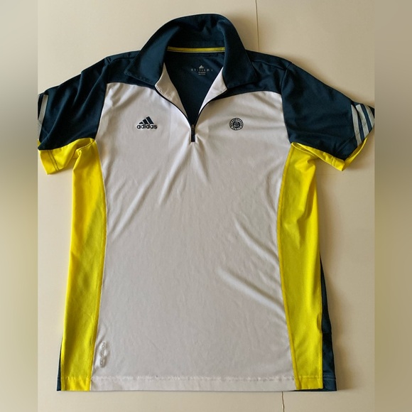 ADIDAS CLIMACOOL ROLAND GARROS PARIS 2013 TENNIS ZIP POLO SHIRT SIZE M Rare Used - Picture 9 of 16